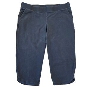LL Bean Womens XL Petite Blue Cropped Leggging Capri Lounge Pants Outdoors Hiker